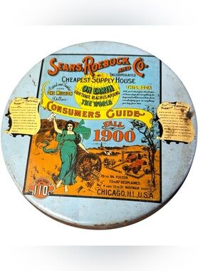 70’s Sears Roebuck & Co x Mr. Coffee Fall 1900 Consumers Guide Catalog Tin w/Lid